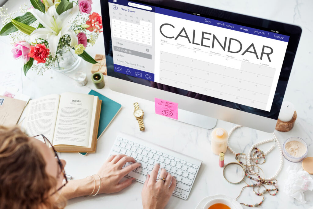 Calendar date organizer planner concept